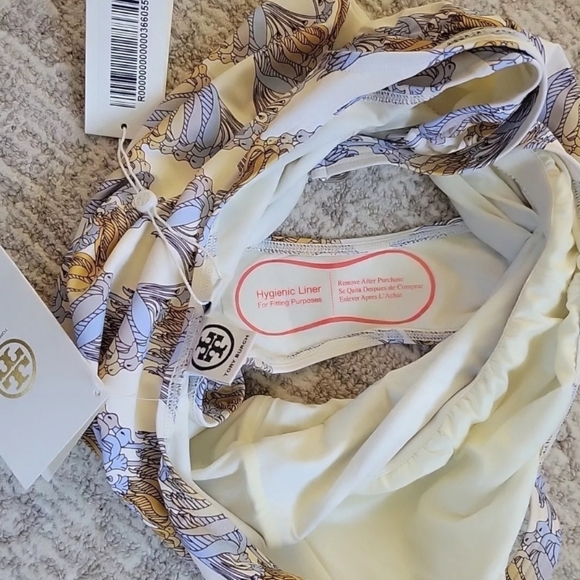 Tory Burch Printed Clip Tank Swimsuit One Piece Sand Deco Crane - Picture 12 of 16